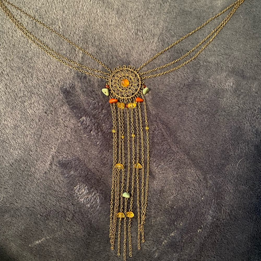 DREAMCATCHER BRASS CHOCKER Bohemian Multi-Color Necklace